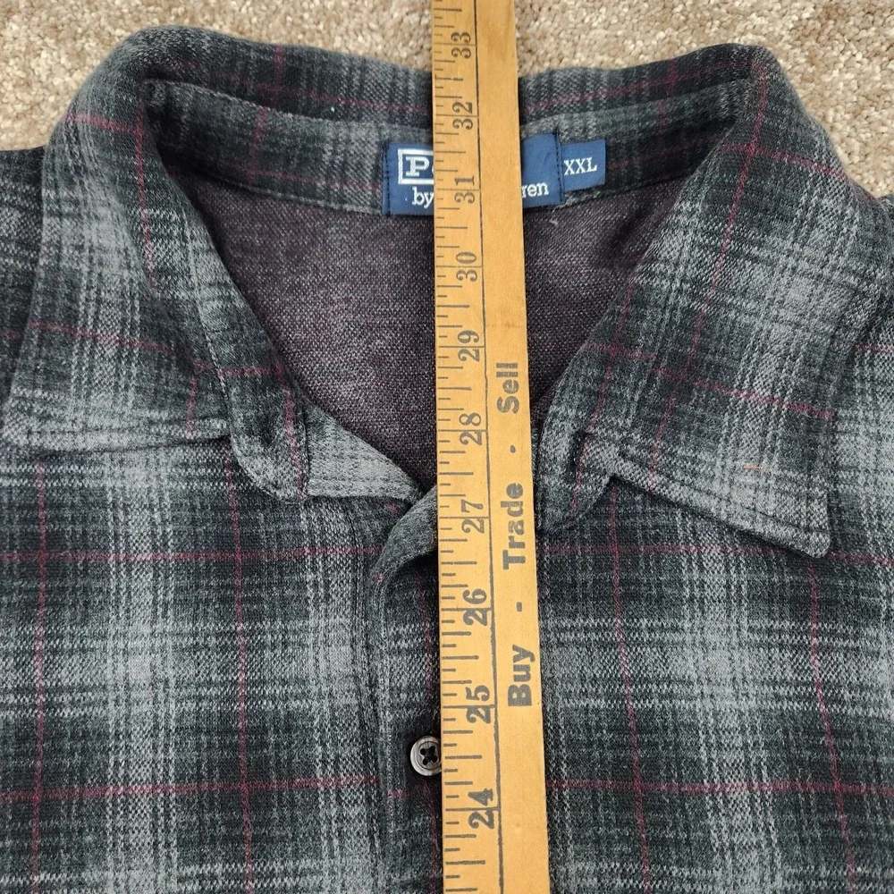 Polo Ralph Lauren Blue Plaid‎ Short Sleeve Polo Golf Shirt XXL 2XL Flannel